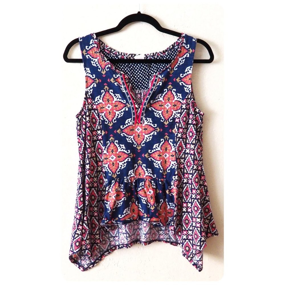 Anthropologie Akemi + Kin Galapa Sleeveless Patterned Tank Top sz M
